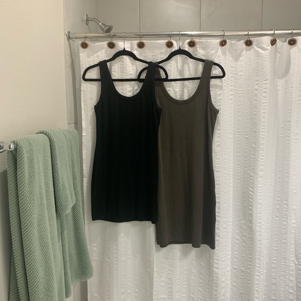 Fashion Nova set of Black and Grey Ribbed Dresses